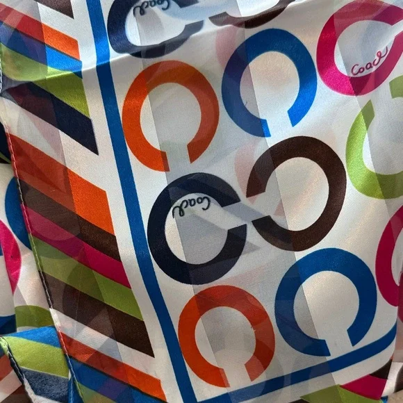 Coach vintage Colorful coach logo Pattern Scarf - Picture 4 of 4